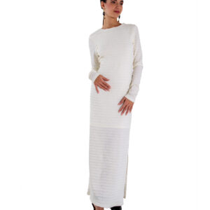 White knit long dress