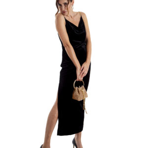 Long black dress with slit