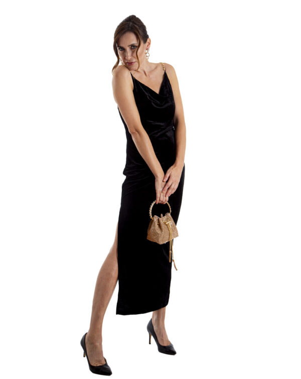 Long black dress with slit