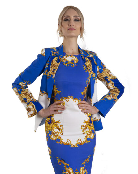 Giacca mida damasco blu - immagine 2