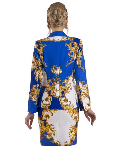 Giacca mida damasco blu - immagine 3