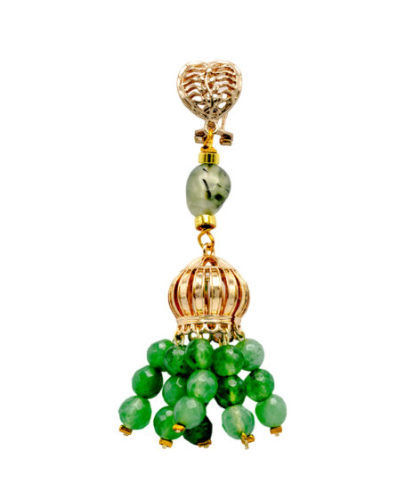 Orecchini artigianali in peridotto verde - immagine 3