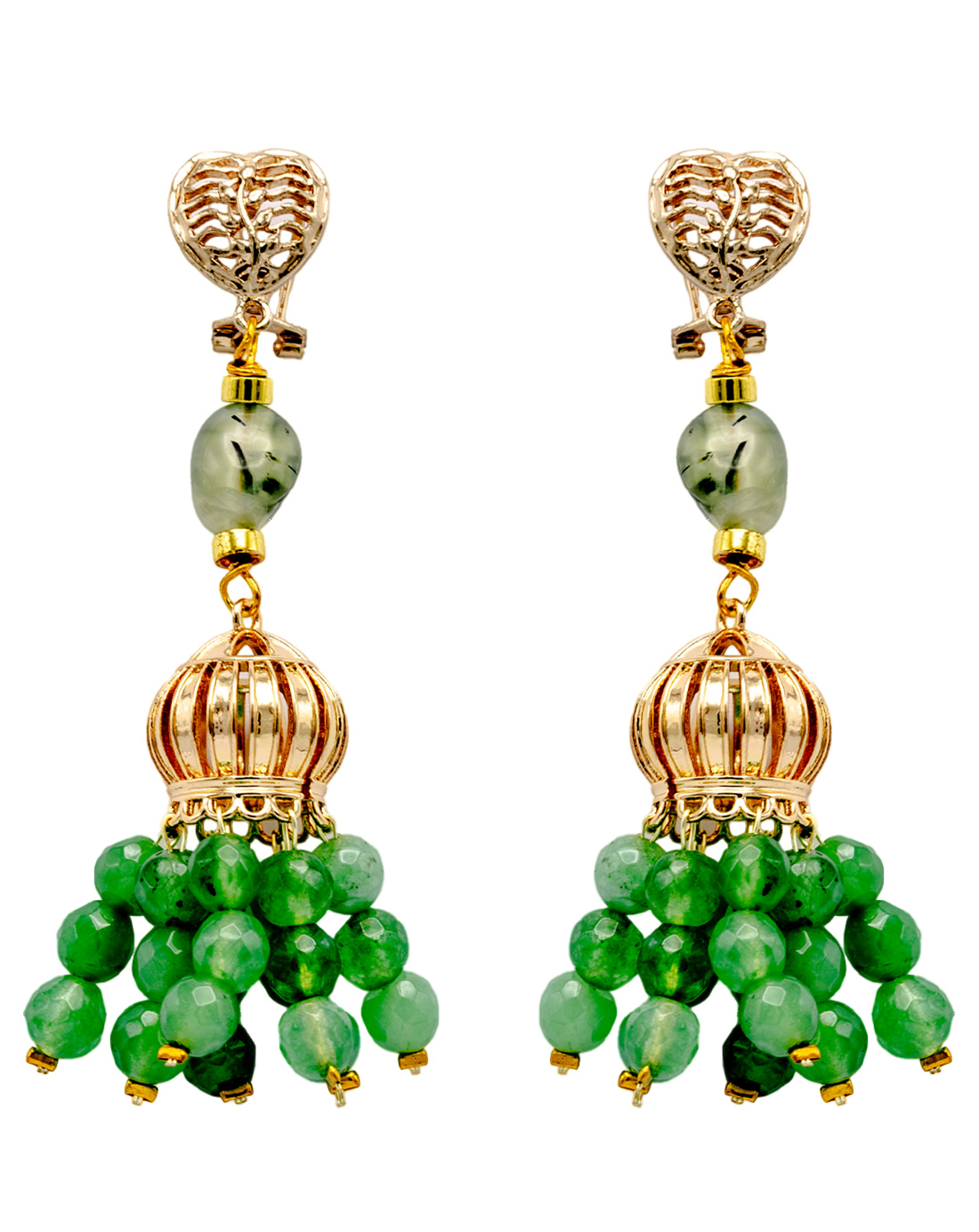 Handcrafted earrings in green peridot