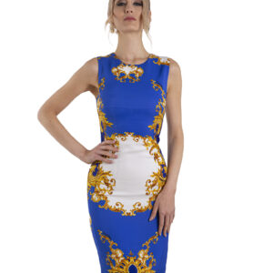 Midas damask sheath dress round neckline