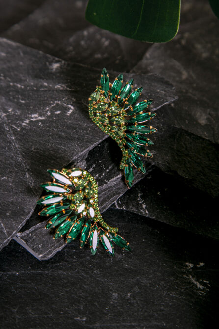 Orecchini stile vintage in cristallo colorato - immagine 4