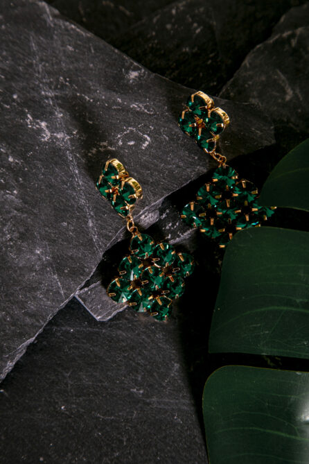 Orecchini pendenti con cristalli colorati - immagine 3