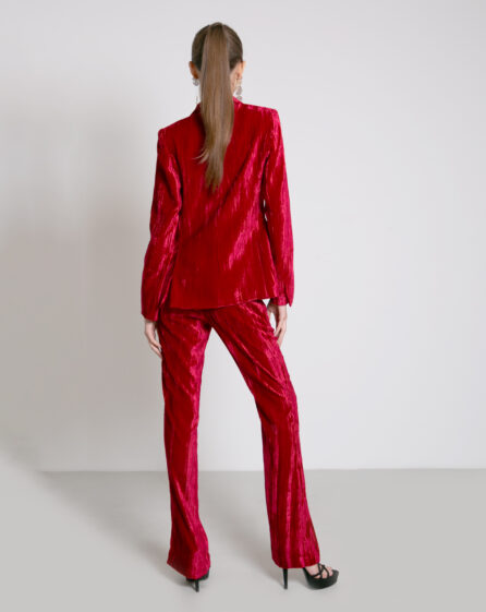 Tailleur in velluto color rosso - immagine 2