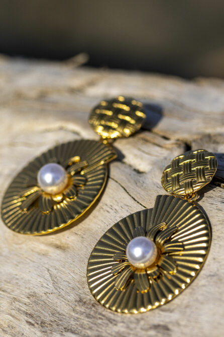 Orecchini metallo color oro - immagine 2