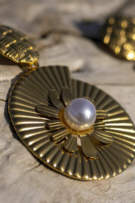 Orecchini metallo color oro - immagine 4