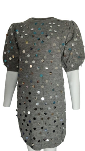 Vestito  Pagliette Grigio-Melange