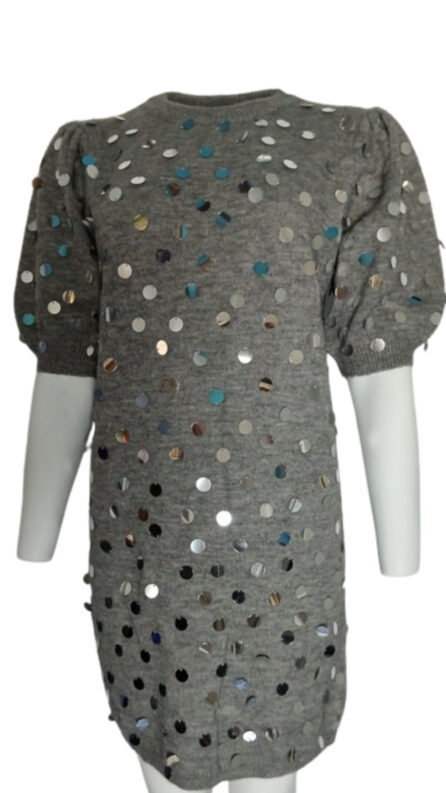 Vestito  Pagliette Grigio-Melange
