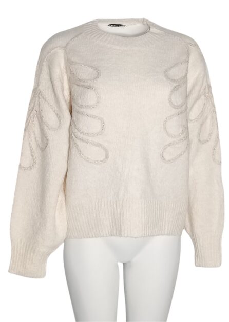 Maglione Panna Ghirigori In Filo D'Oro