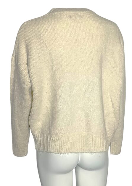 Maglione Panna Cuore Rosso E Pagliette Argento - immagine 3