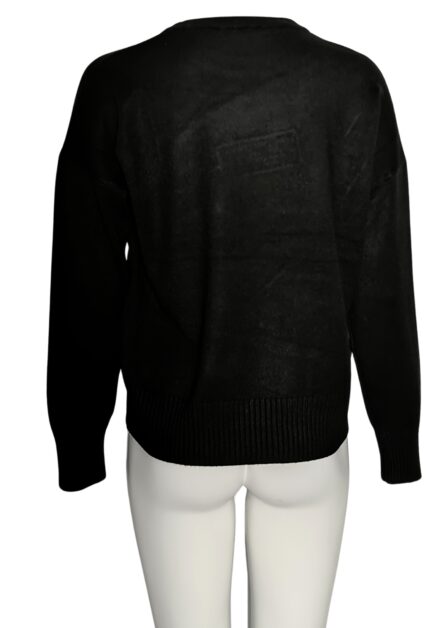 Maglione Nero con Pagliette e Nappine Multicolor - immagine 2