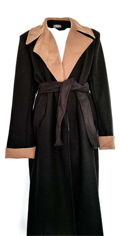 Cappotto Bicolor Nero-Marrone