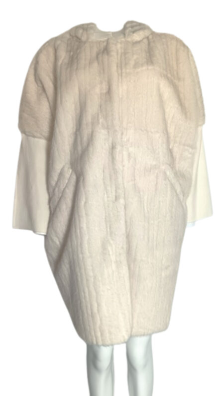 Cappotto Pelliccia Panna