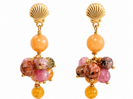 Orecchini Conchiglia A’BIDDIKKIA – Agate Multicolor