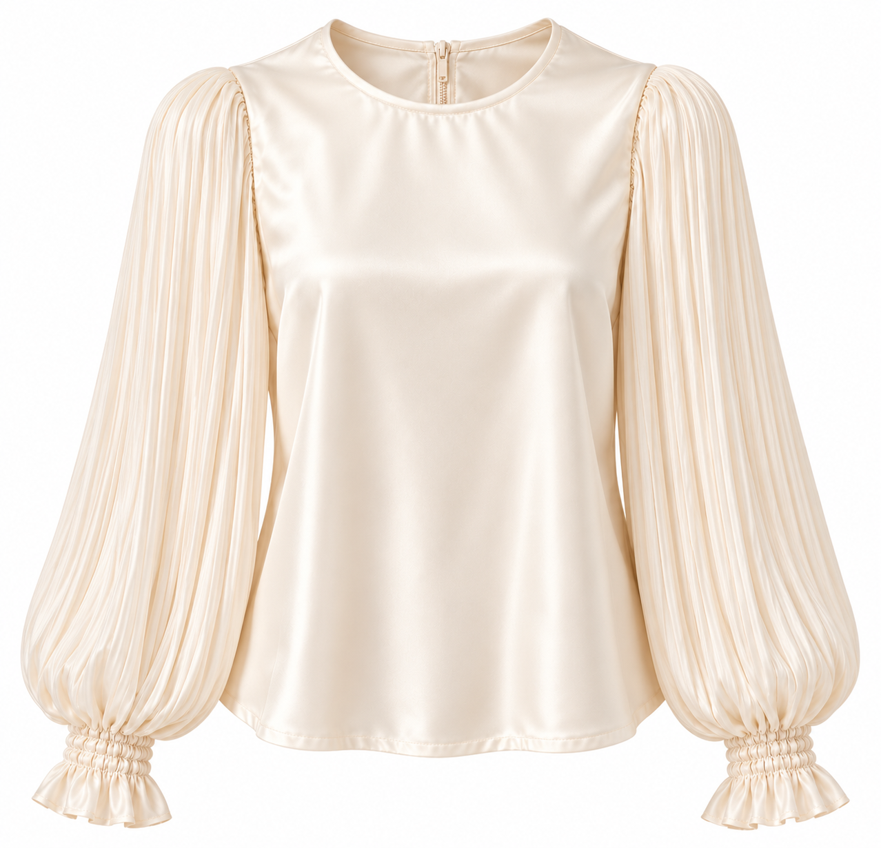 Camicia A’BIDDIKKIA Avorio con Maniche Plissé - immagine 2