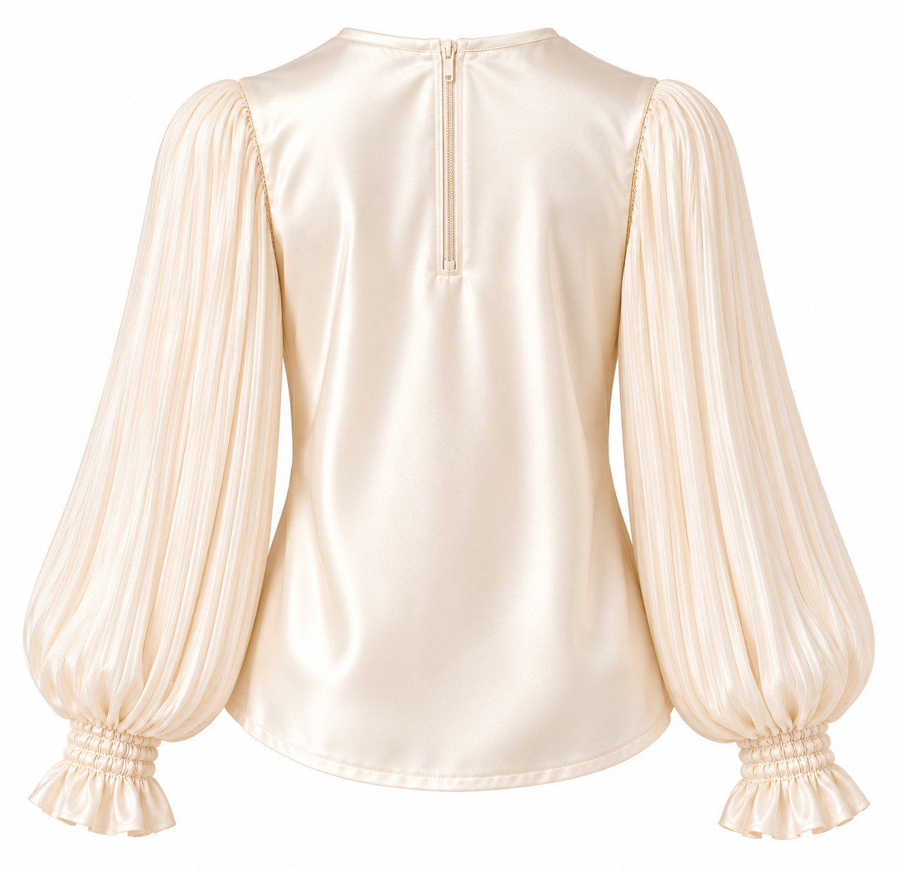 Camicia A’BIDDIKKIA Avorio con Maniche Plissé - immagine 4