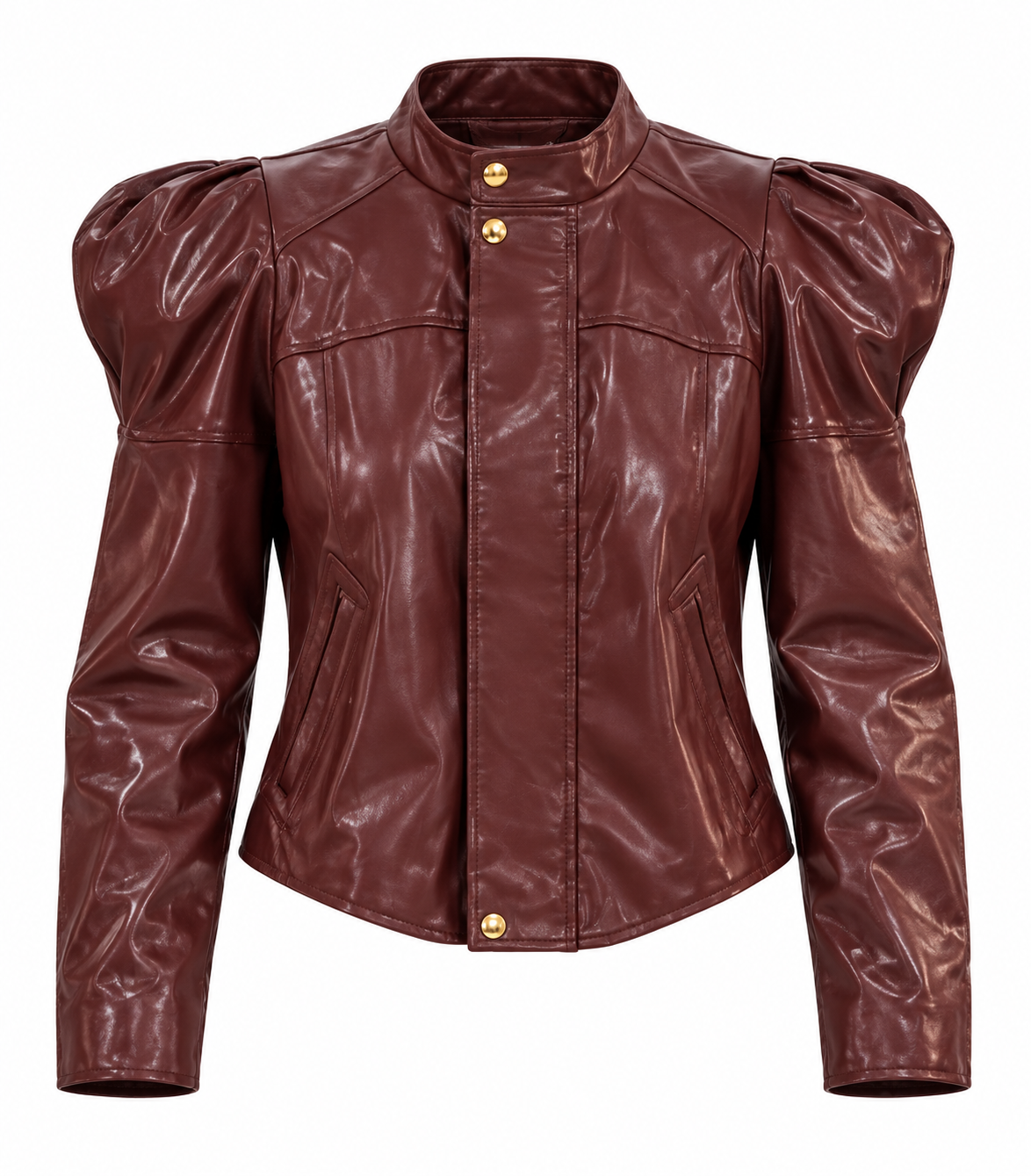 Giubbino in Pelle Vegana Bordeaux – A’BIDDIKKIA - immagine 2