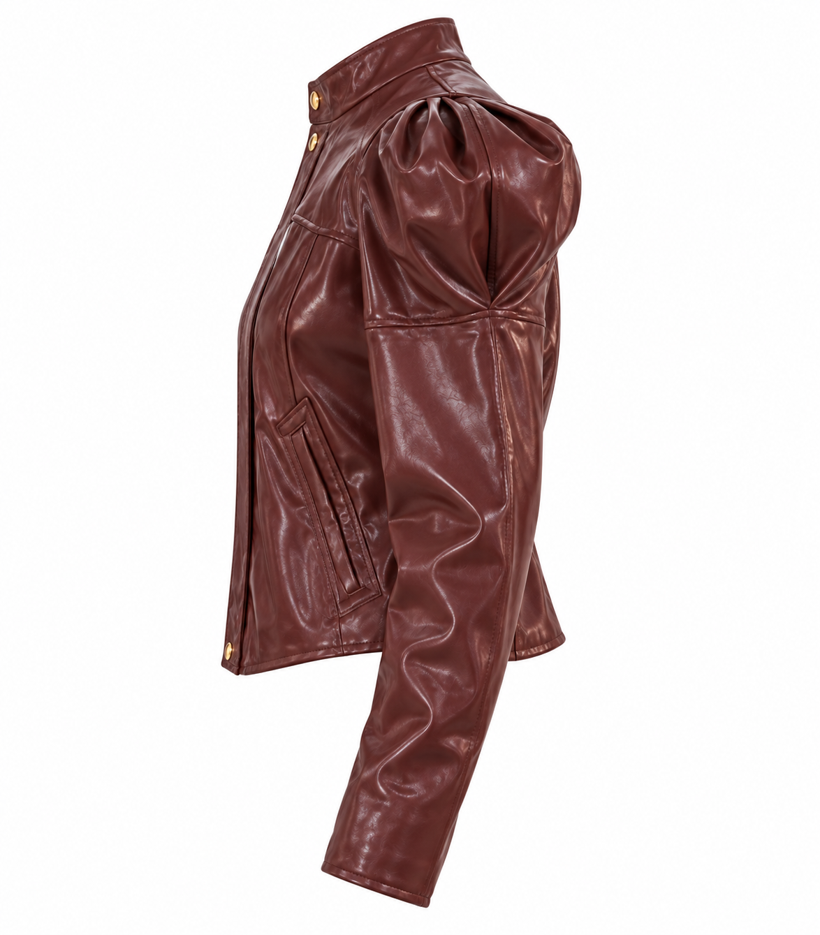 Giubbino in Pelle Vegana Bordeaux – A’BIDDIKKIA - immagine 3