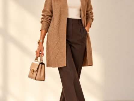 Cardigan Donna Lungo in Maglia Lavorata – A'BIDDIKKIA